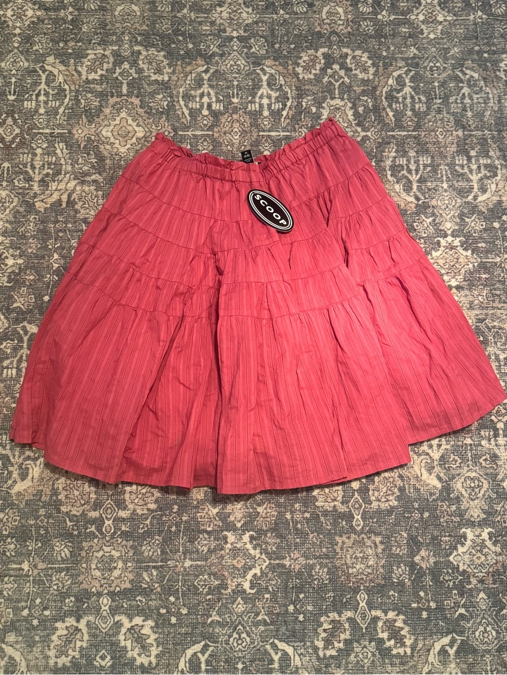 Scoop Women’s Ruffled Circle Skirt in Raspberry